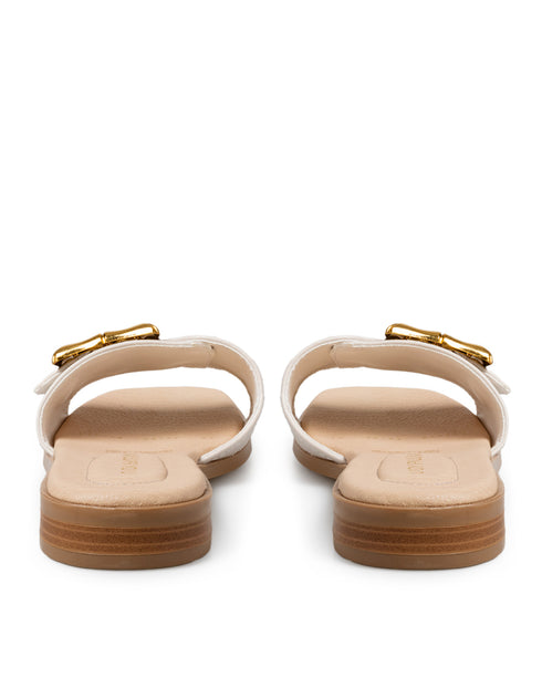 Sandalia Plana Latte Hebilla 38402